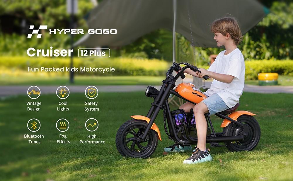 Hyper GOGO Cruiser 12 Plus Electric Motorcycle for Kids 12 x 3